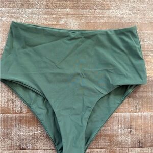 Amazon High-Waist Bikini Bottoms in Olive Green
